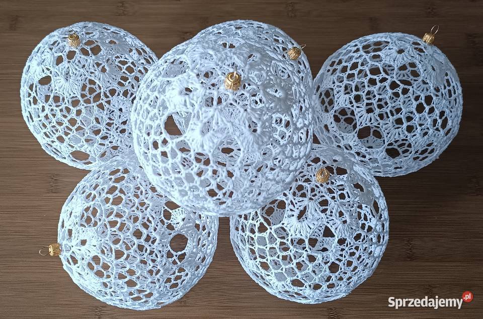 Duże Bombki szydełkowe na choinkę różne wzory i