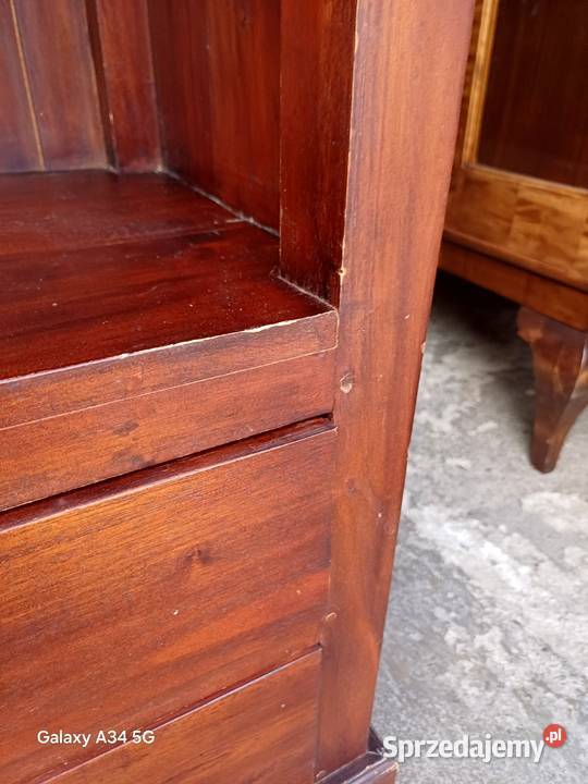 Kolonialna Biblioteka z 4 szufladami Meble Antyki, Sztuka, Kolekcje