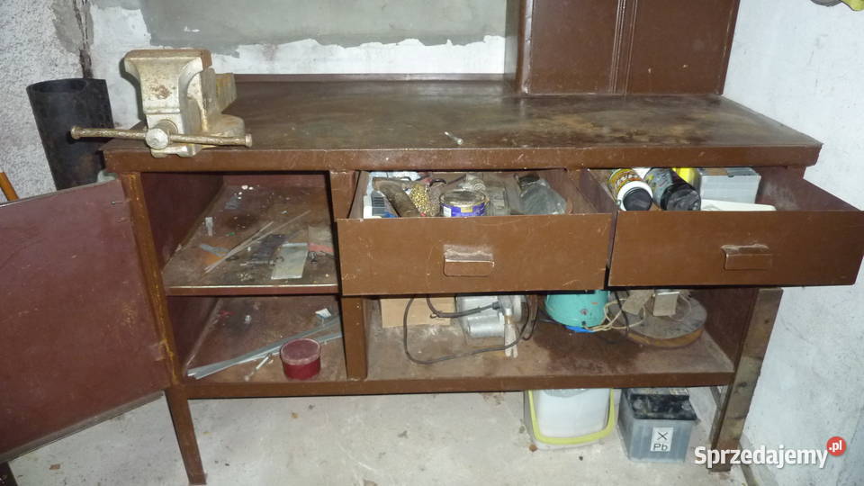 Stół warsztatowy ślusarski falbanek duże imadło Łódź