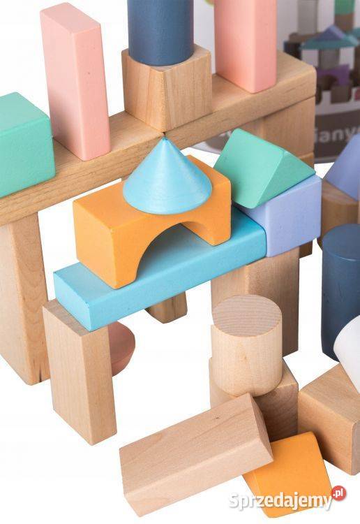 Drewniane klocki 50 wiaderko sorter Ecotoys Bielsk Podlaski