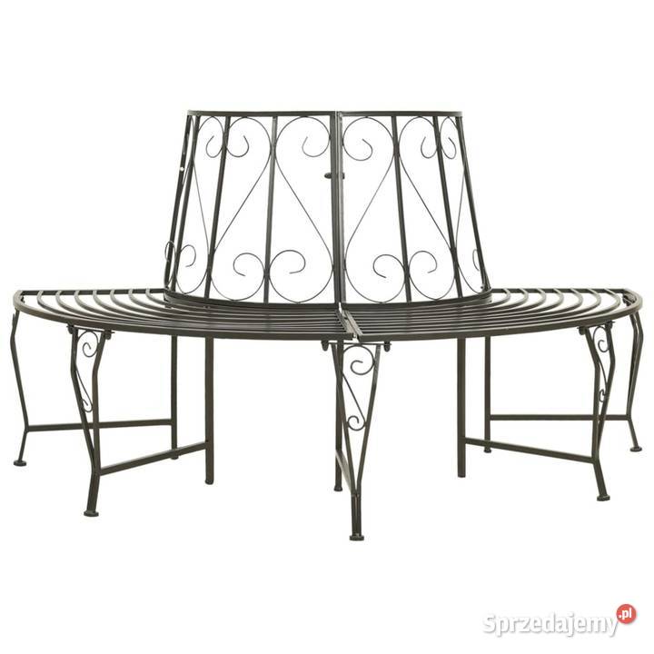 vidaXL Półokrągła ławka pod drzewo 160 stalowa Warszawa