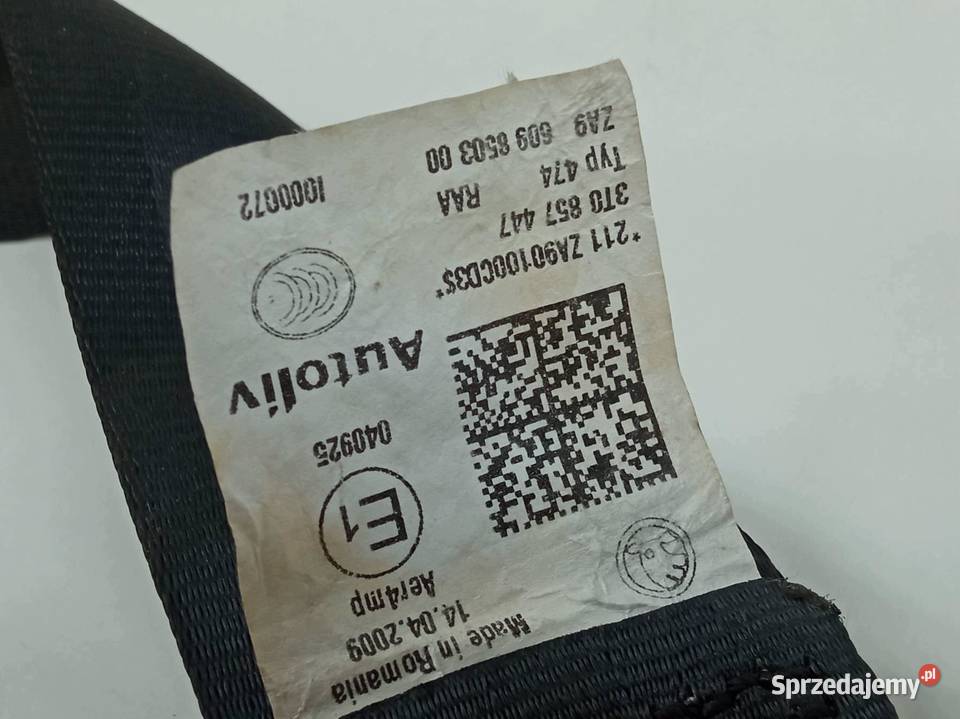 PAS BEZPIECZEŃSTWA LEWY PRAWY TYŁ KPL 3T0857447 sprzedam