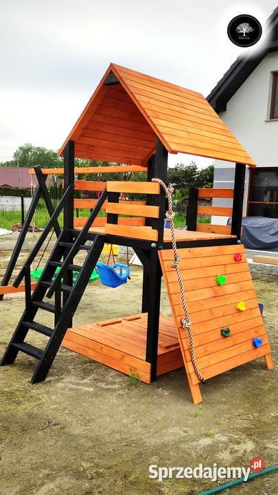 Drewniany plac zabaw komplet domek dziecięcy Huśtawki Częstochowa