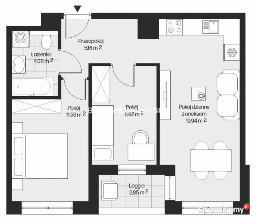 Mieszkanie Kraków Piasta Kołodzieja 4963m2 3 Liczba pokoi 3 małopolskie