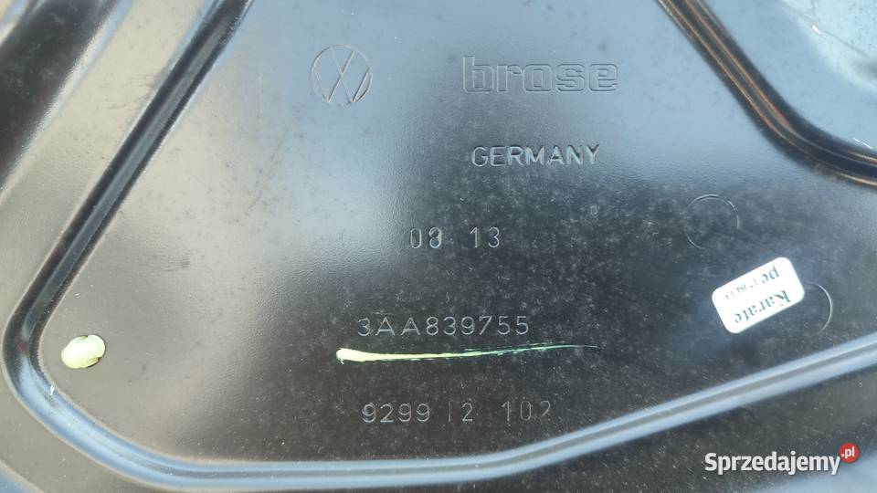 3VW PASSAT B7 1015 MECHANIZM PODNOŚNIK SZYBY Mechanizmy opuszczania szyb świętokrzyskie Włoszczowa sprzedam