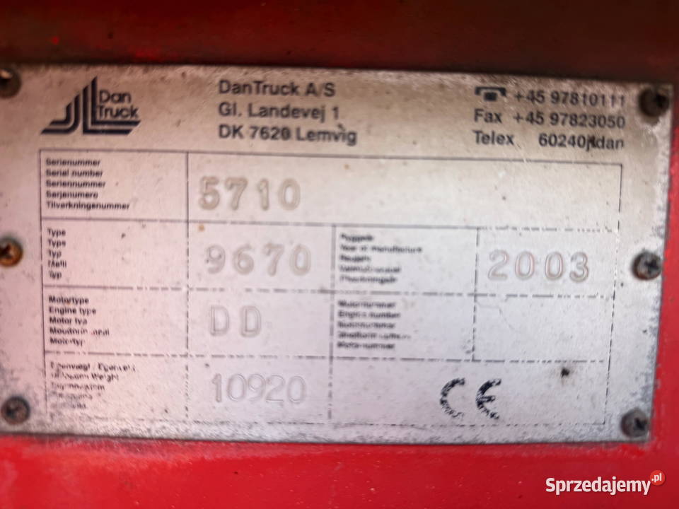 wózek widłowy DANTRUCK 9670 udźwig 7000 kabina łódzkie Działoszyn