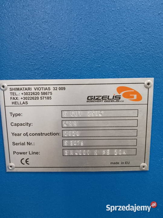 Nożyce gilotynowe CNC panel dotykowy typ G CUT Biznes i Przemysł Toruń