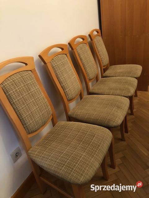 Drewnianysolidny duży stół z krzesłami Kraków