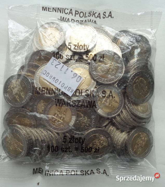 Monety 2023 5 złotych worek bankowy 100 mazowieckie Warszawa