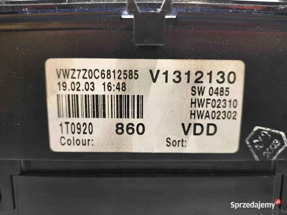 LICZNIK 1T0920860 16 B 115 VW Volkswagen Touran świętokrzyskie