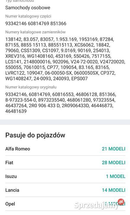 Czujnik położenia wału alfa fiat Opel Lancia Biszcza