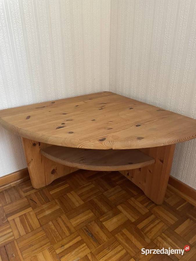 Stolik narożny z półka drewno Białogard