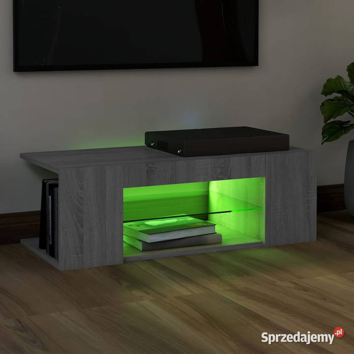 Szafka pod TV z oświetleniem LED szary dąb Warszawa