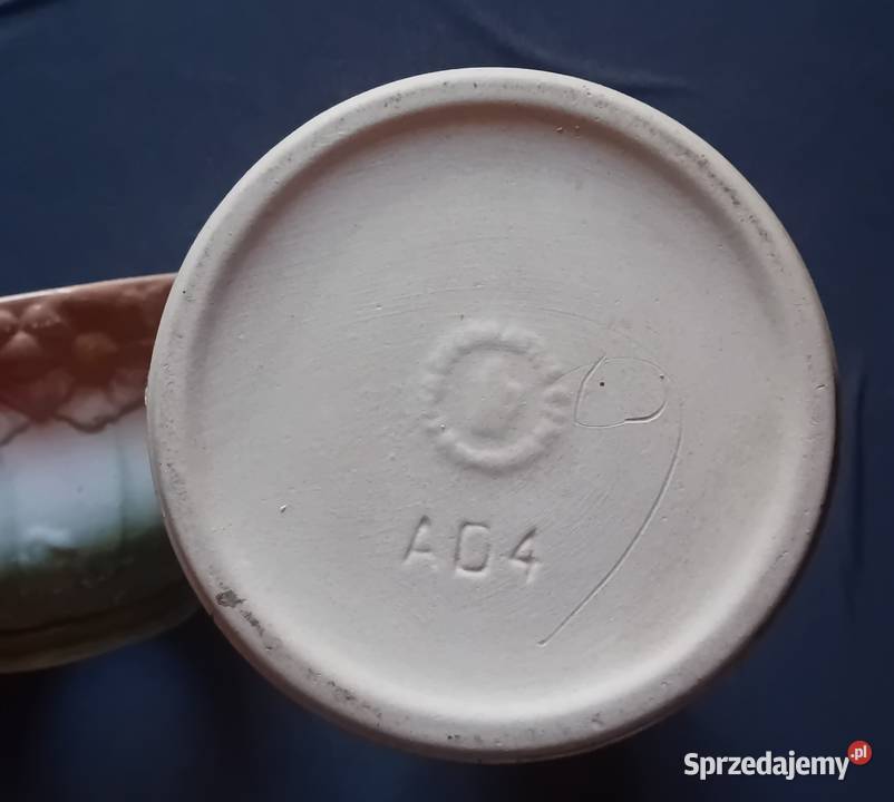 Majolika osłonka doniczki z kolumną Koźminek