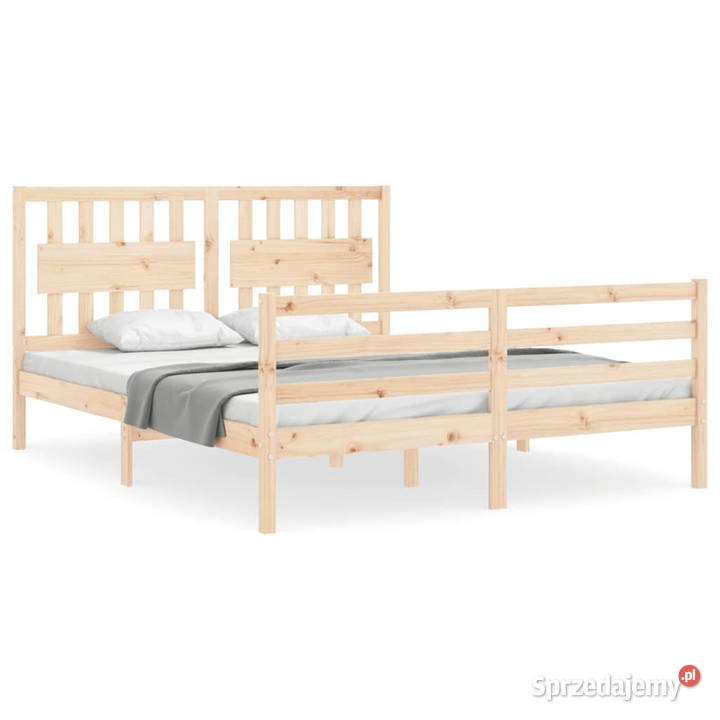 Rama łóżka z wezgłowiem lite drewno 160x200 Warszawa sprzedam