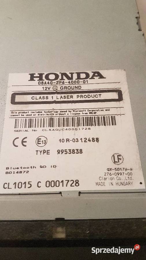 Radio Honda civic Łagów