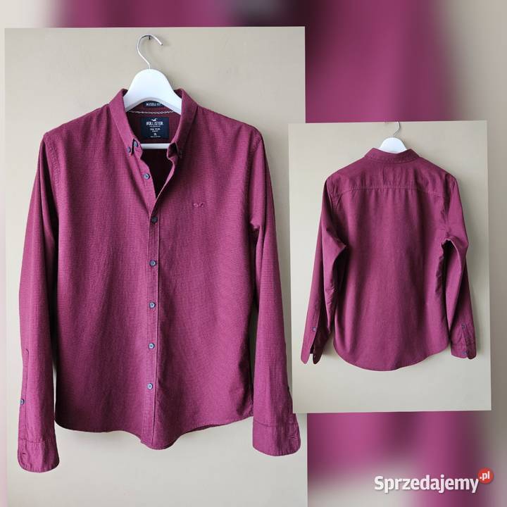 Koszula Hollister Epic Flex muszle fit stretch czerwony Lublin