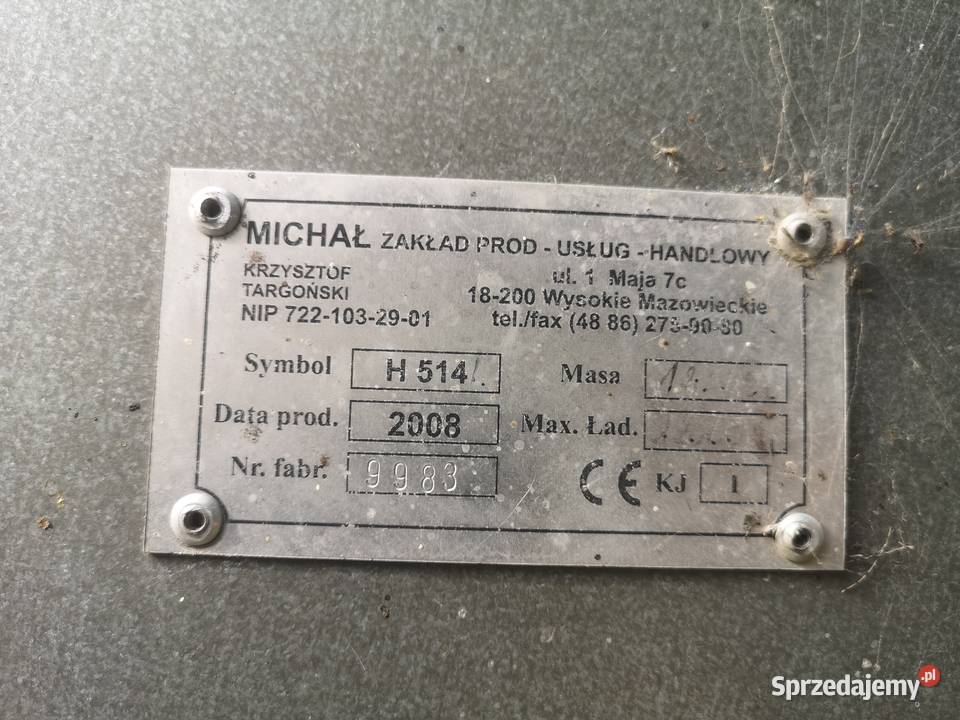 Silos zbożowypaszowy MICHAŁ BIN lejowy sprzedam