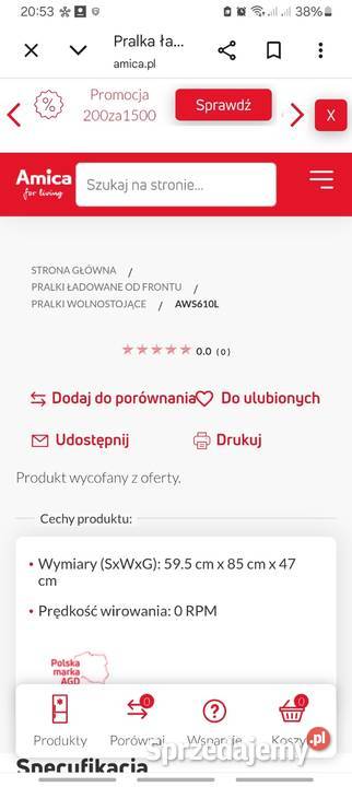 Pralka Amica AWS610L Piotrków Trybunalski