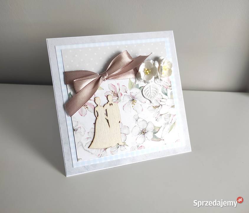 Kartka ręcznie robiona na Ślub handmade Rękodzieło łódzkie Łódź