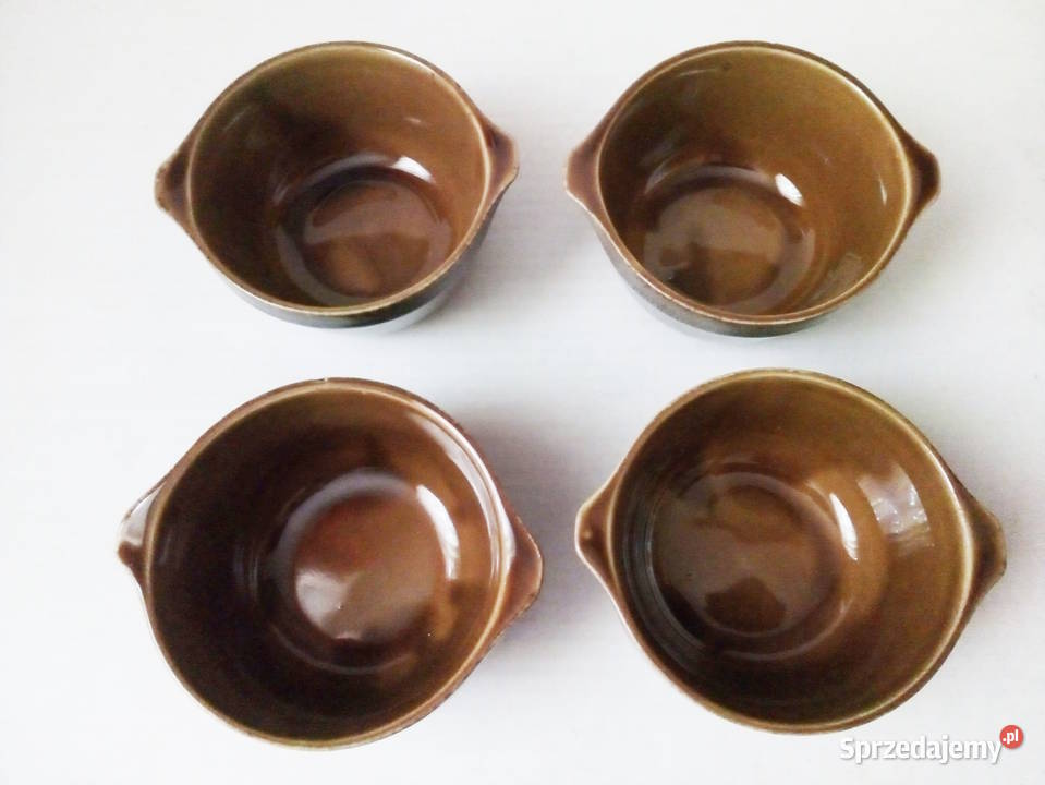 6 bulionówek Mirostowice porcelit vintage PRL brązowy Częstochowa