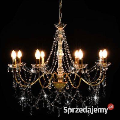 vidaXL Żyrandol z koralikami złoty 8 żarówek Warszawa sprzedam