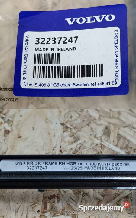 VOLVO XC60 20 LISTWA DRZWI PRAWY TYŁ 32237247 Pleszew