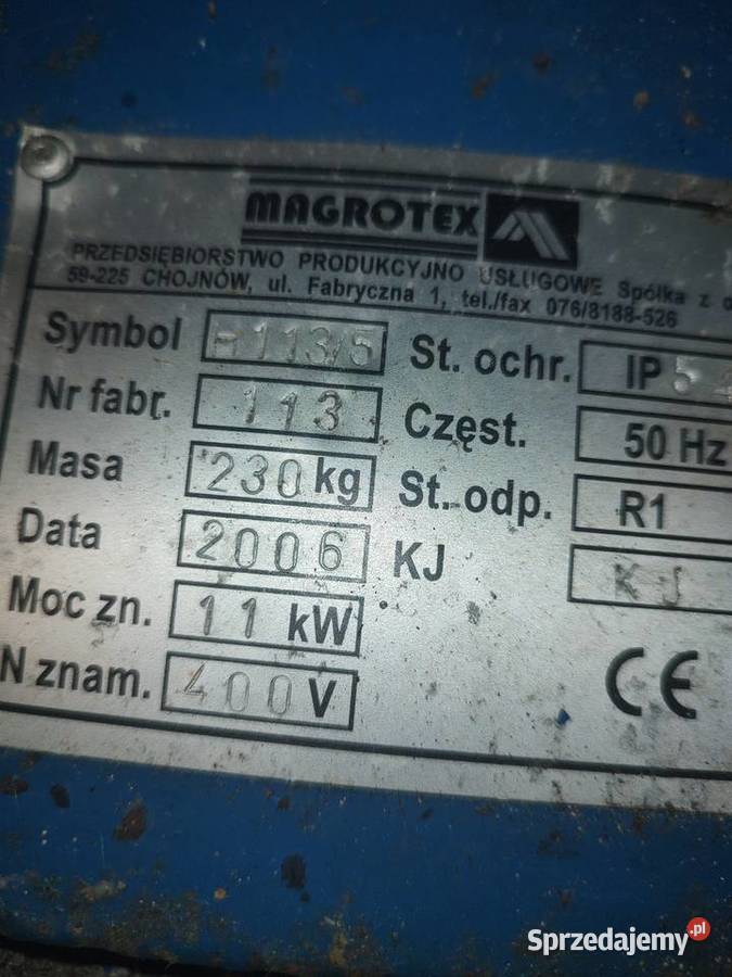 Młynek do zboża z silnikiem 11kw Orzysz