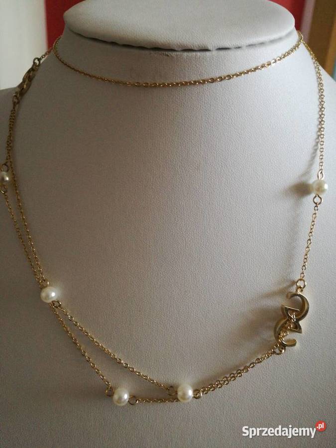 Naszyjnik złoty z perełkami sprzedam