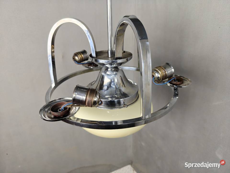 Żyrandol chrom Art Deco Bauhaus mazowieckie