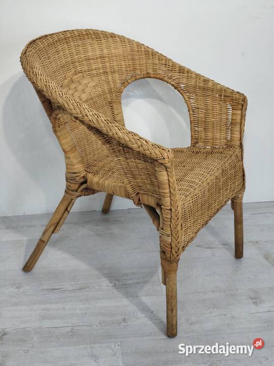 Krzesło rattanowe Ikea Agen klasyk w stylu boho Poddębice