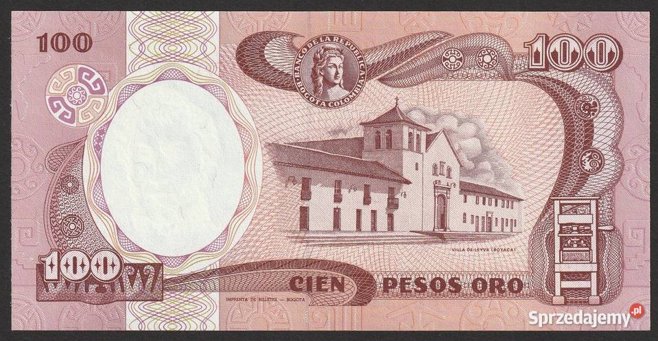 KOLUMBIA 100 PESOS 1991 STAN BANKOWY UNC