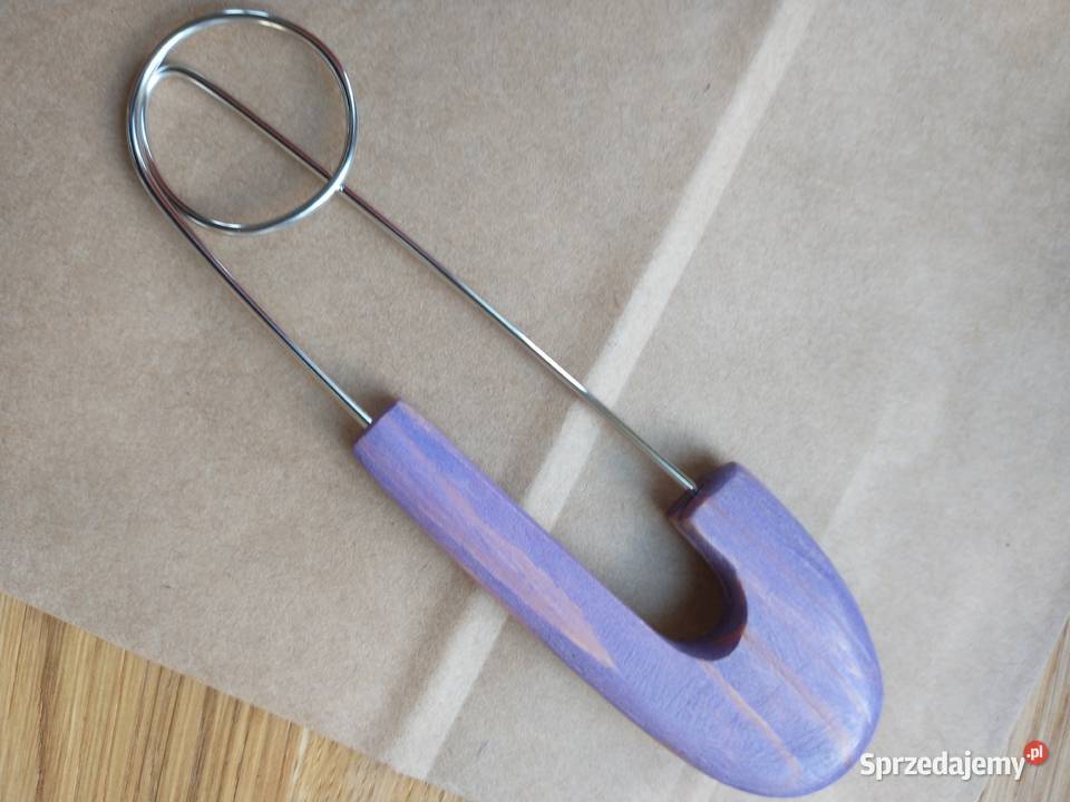 Dekoracyjna broszka drewno rękodzieło Łódź