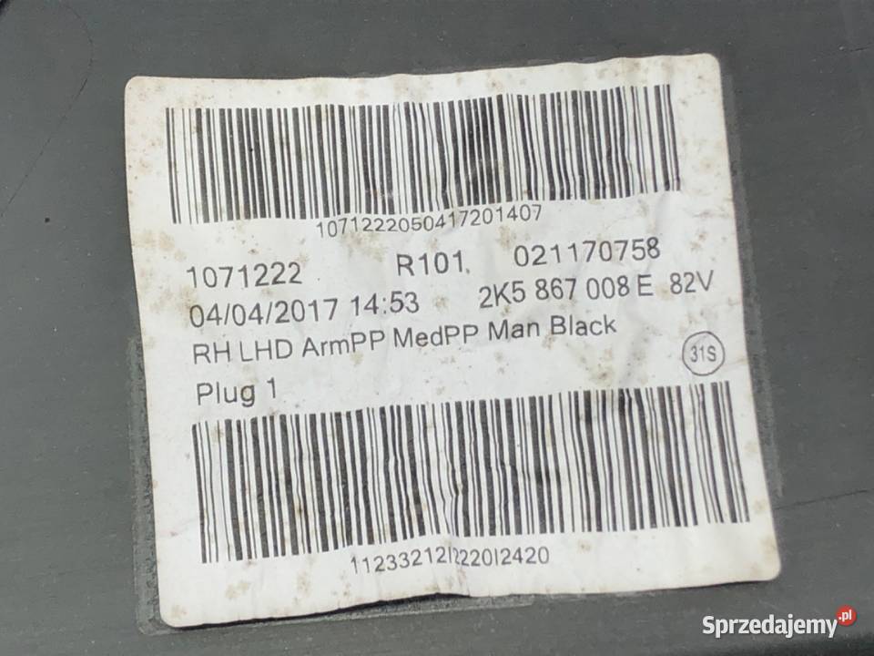 BOCZEK DRZWI PRAWY PRZÓD VW CADDY IV Minivan