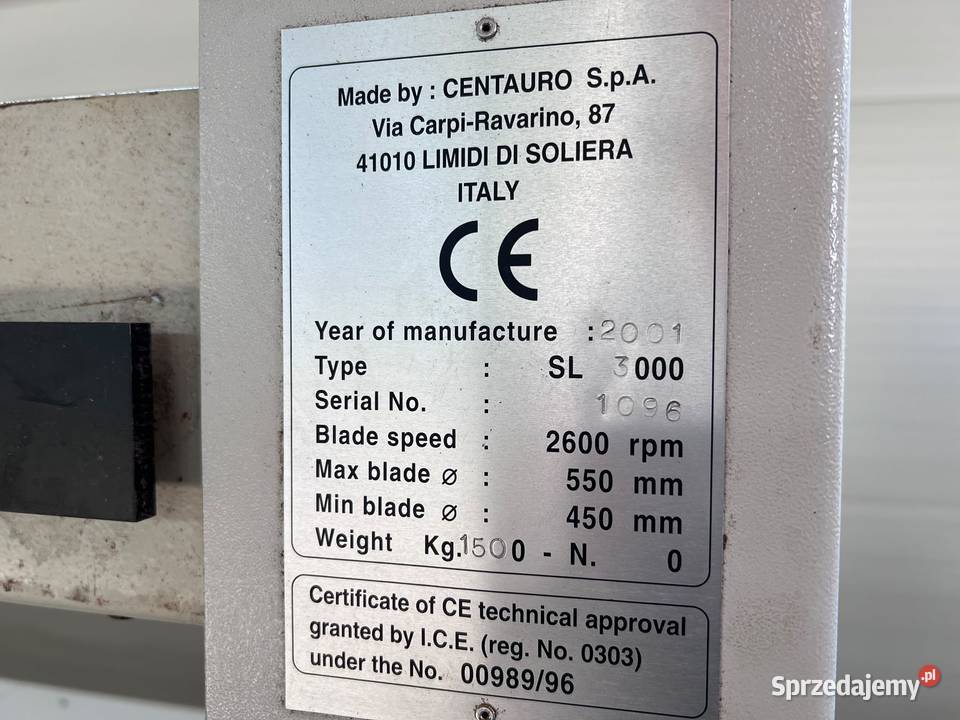Piła do cięcia wzdłużnego CENTAURO SL 3000 Juszczyn
