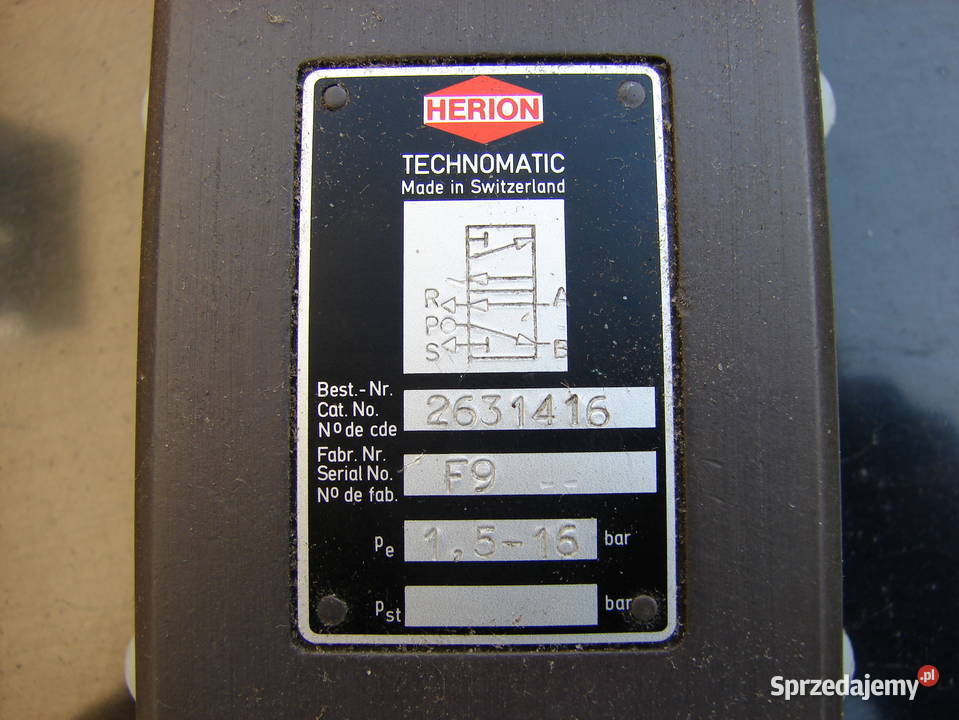 Elektrozawór pneumatyczny HERION 2631416 F9 16 pomorskie Starogard Gdański