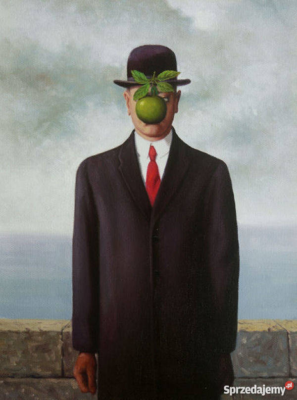 Ręcznie namalowany obraz Syn Człowieczy - René Magritte Warszawa ...