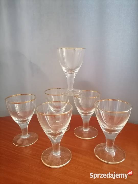 Kieliszki Złociste PRL Wałbrzych