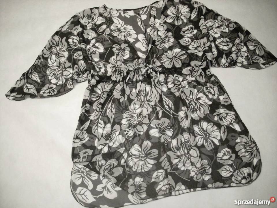 ZWIEWNA luźna tunika czarno biała NOWA 48 50 małopolskie