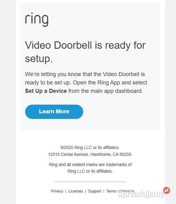 RING Video Doorbell 2nd Gen sprawny komplet mazowieckie