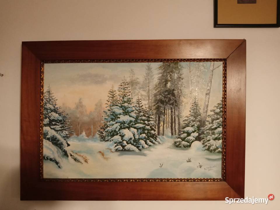ZIMA obraz SYGNOWANY OZDOWSKI PEJZAŻ
