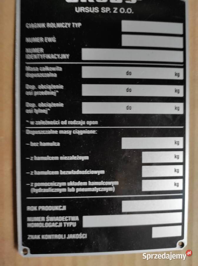 Tabliczka do odnowienia oryginał