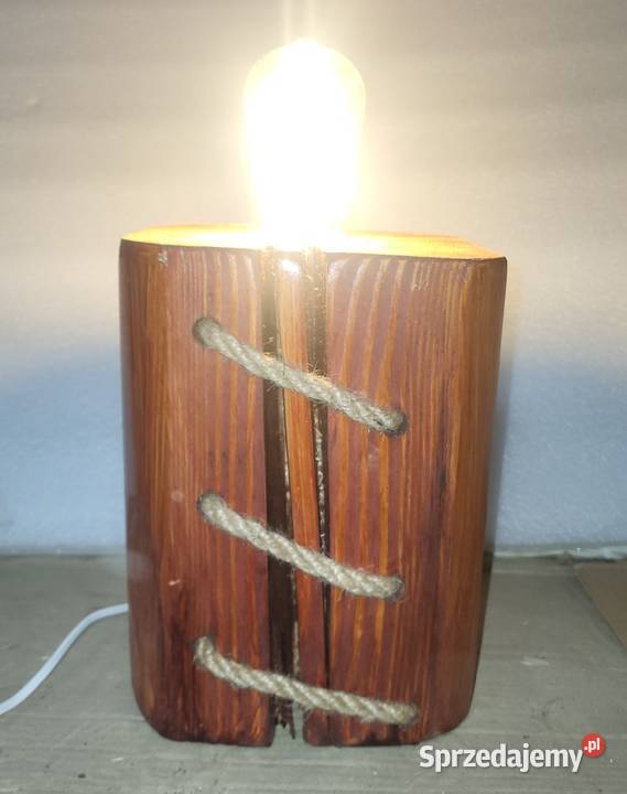 Lampa drewniana handmade Lampy stołowe i nocne