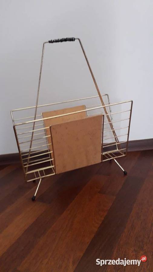 Gazetnik stojak metalowy vintage retro lata 60te inny kolor Gryfino
