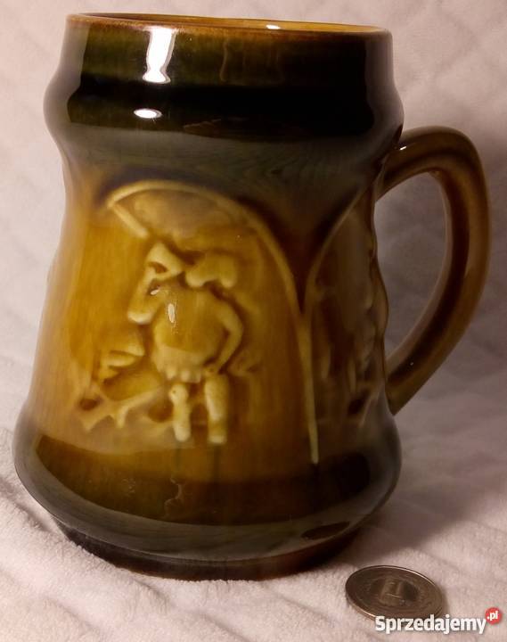 Porcelanowy szkliwiony Kufel brązowy 127 Rogoźnik