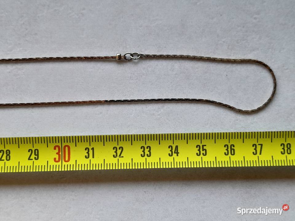 Stary cieniutki łańcuszek srebrny posrebrzany Dąbrowa Górnicza