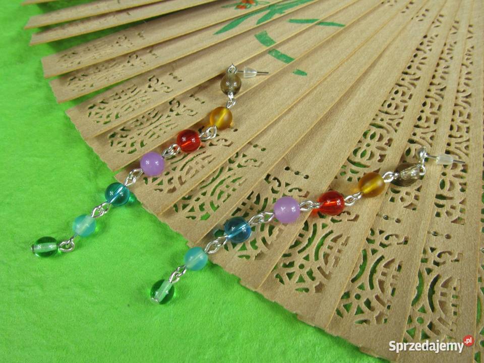 Kolczyki wisiorek zestaw zielony niebieski Katowice