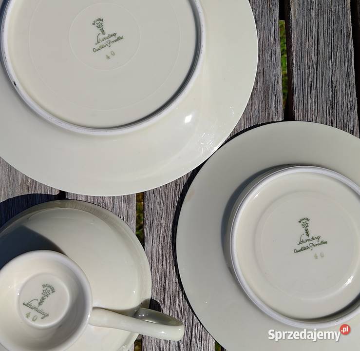 Seledynowe trio Schirnding Bavaria Porcelana i szkło dolnośląskie Legnica
