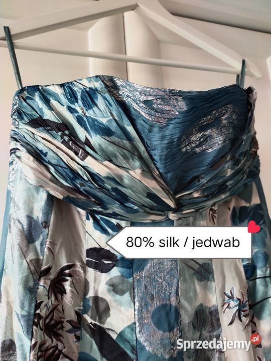 Jedwabna długa wieczorowa suknia z wysokim Gliwice