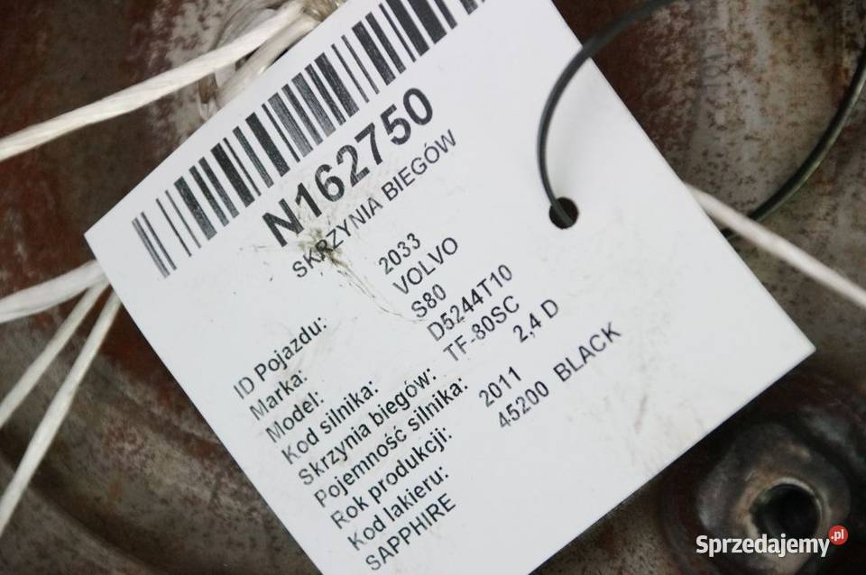 SKRZYNIA BIEGÓW VOLVO S80 TF80SC 205 osobowe